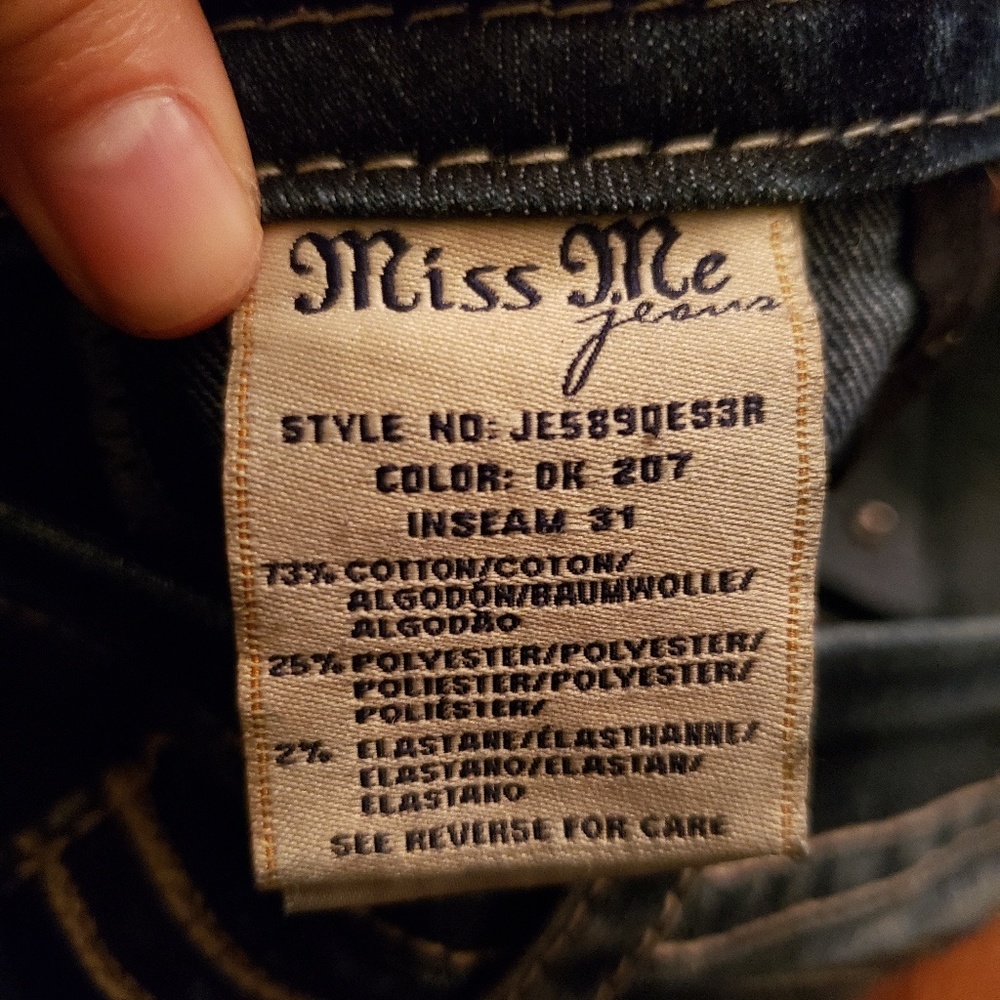 Miss Me Blue Wing Jeans Size 27 - Picture 7 of 8